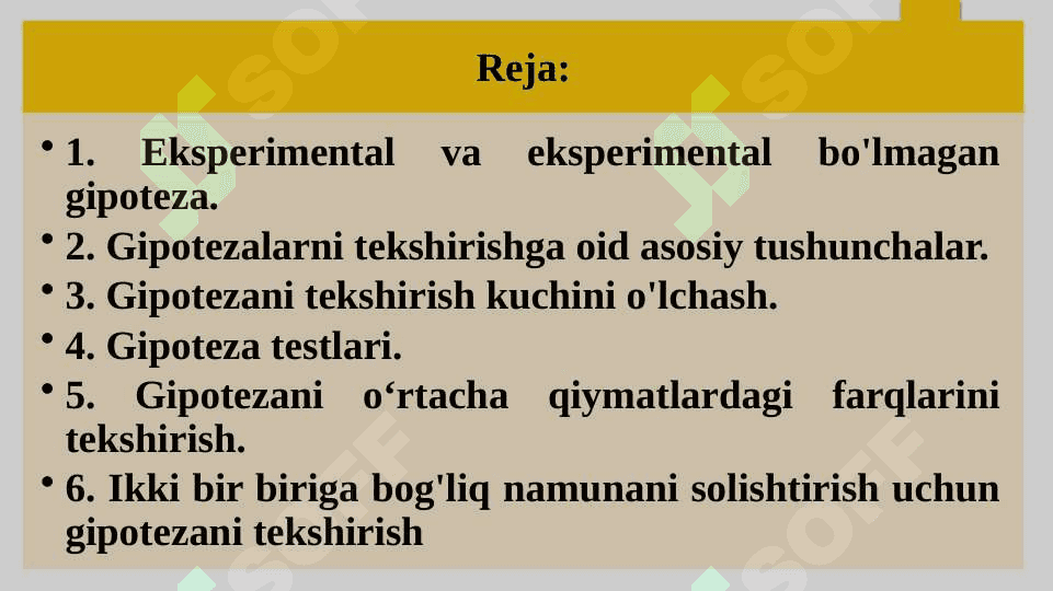 GIPOTEZA VA ULARNI TEKSHIRISH 2