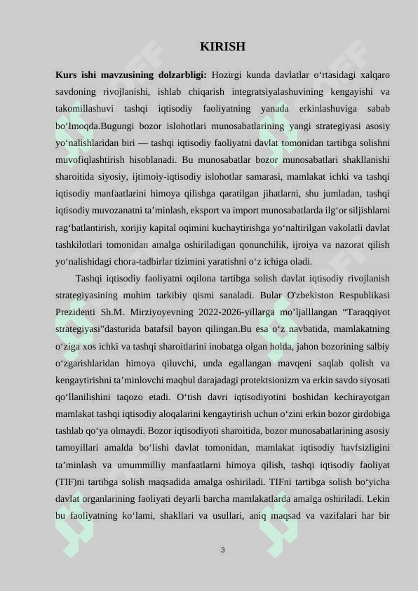 O‘zbekiston Respublikasining tashqi savdo siyosati. 3
