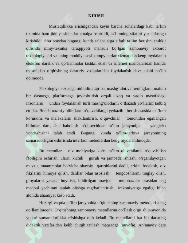 Psixologiya fanlarini o’qitishda masofaviy ta’limdan foydalanish 3