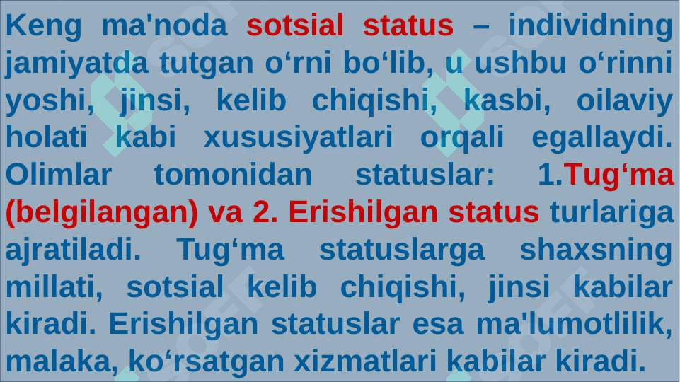 Sotsial status va rollar 7