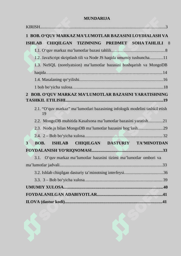 “O‘quv markazi ma’lumotlar bazasini loyihalash va ishlab chiqish” 3