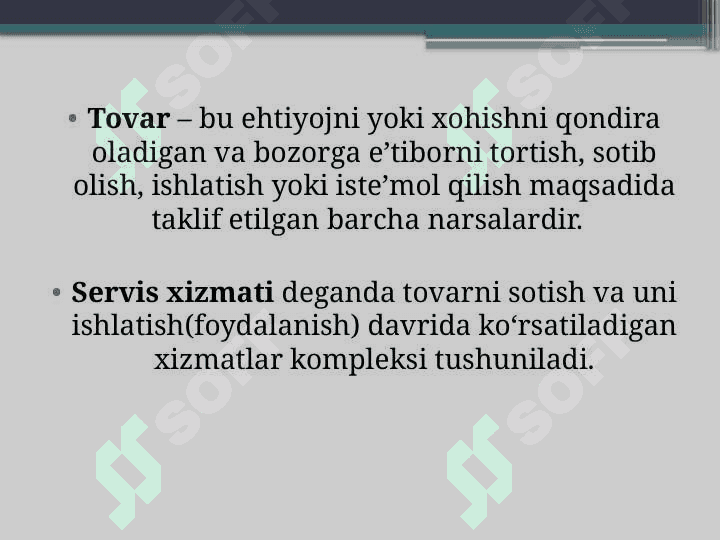 Tovar siyosati 2