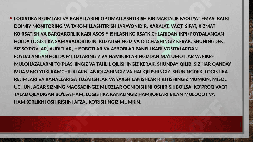 Logistika kanallarini optimallashtirish. 5
