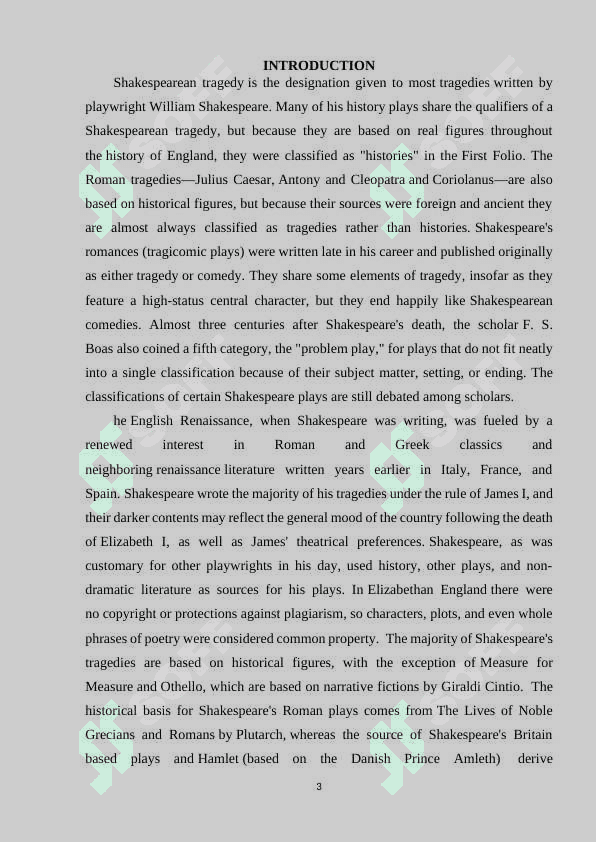 THEME:OPTIMISM OF W.SHAKESPEARE`S TRAGEDIES 3
