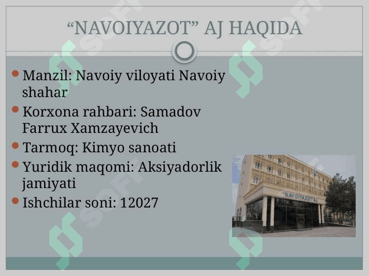 Navoiyazot” AJ 2