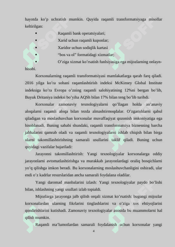 Raqamli iqtisodiyotda sanoat transformatsiyasi 4