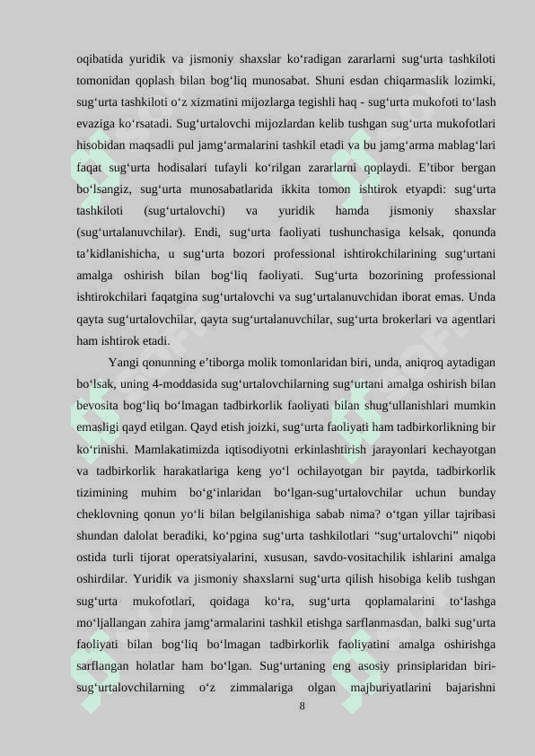 SUG'URTA FAOLIYATI VA UNING RIVOJLANISH XUSUSIYATLARI 8