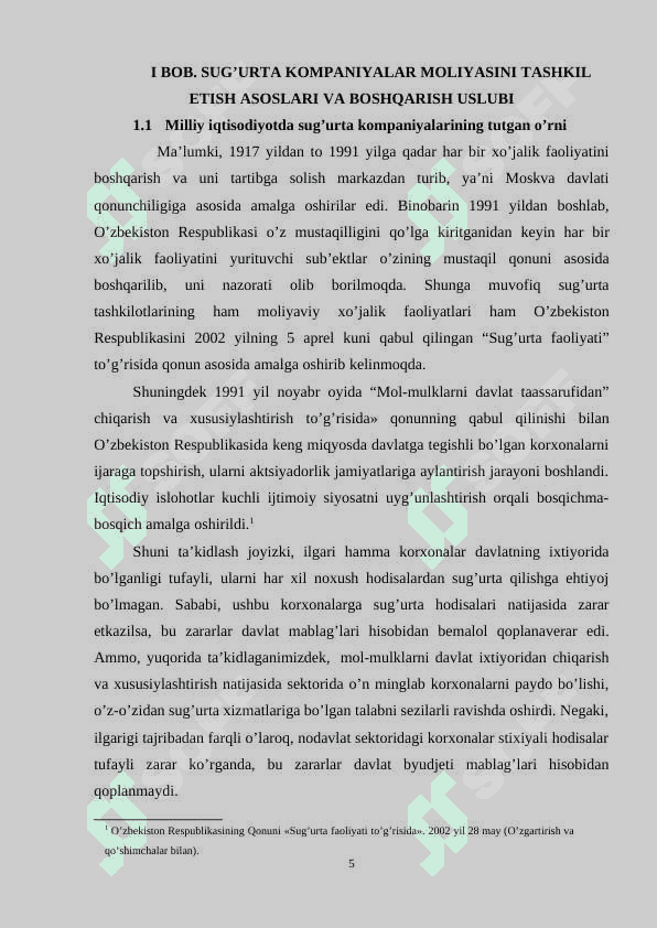 SUG'URTA KOMPANIYALARI MOLIYASINING O'ZIGA XOS XUSUSIYATLARI 5