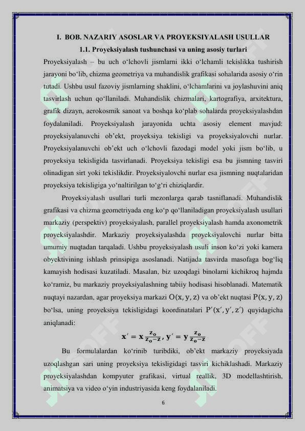 Modelni bitta, o‘zaro perpendikulyar ikkita va uchta tekislikka  proyeksiyalash 6