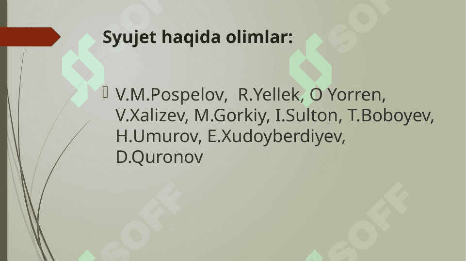 Mavzu:   Badiiy asar syujeti slayd 5