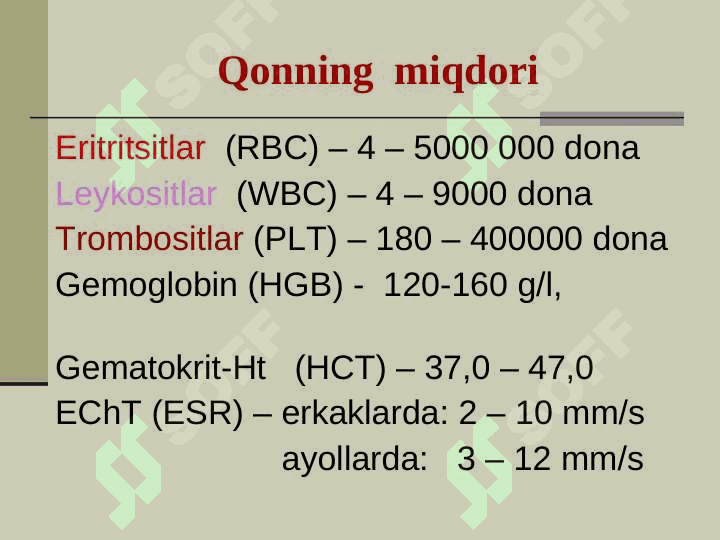 MAVZU: QON  TOMIR  VA  LIMFA  TIZIMI slayd 8