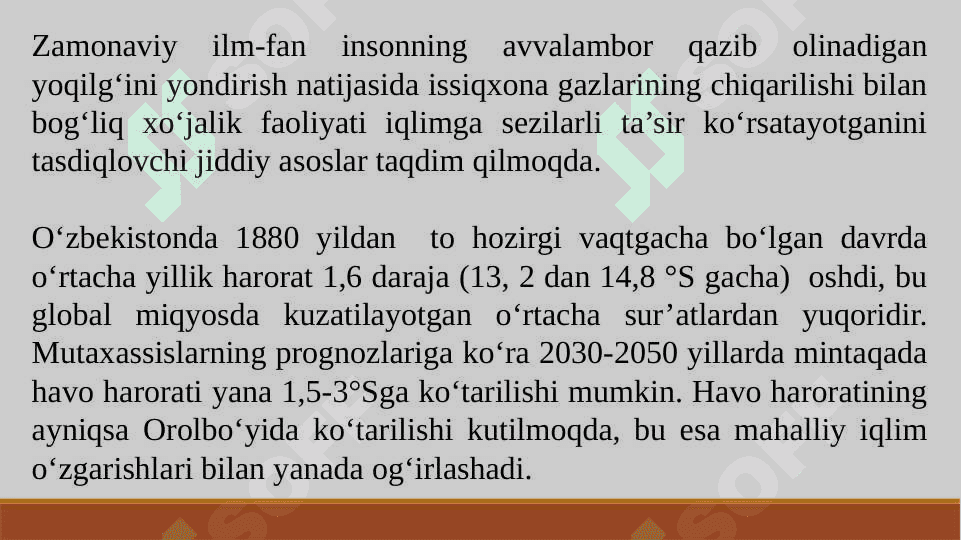 IQLIM O‘ZGARISHINI OLDINI OLISH BO‘YICHA CHORA-TADBIRLAR 5