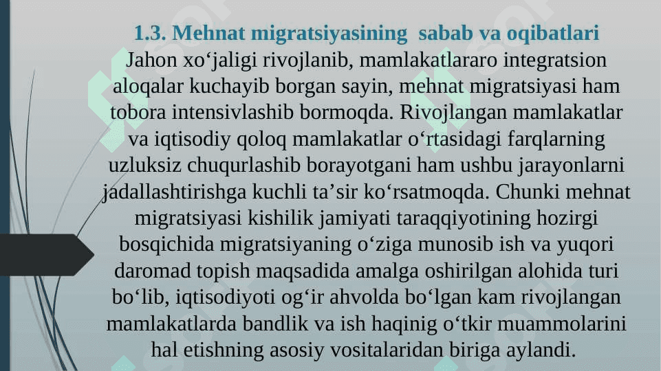 XALQARO ISHCHI KUCHI MIGRATSIYASINING MOHIYATI VA SABABLARI 8