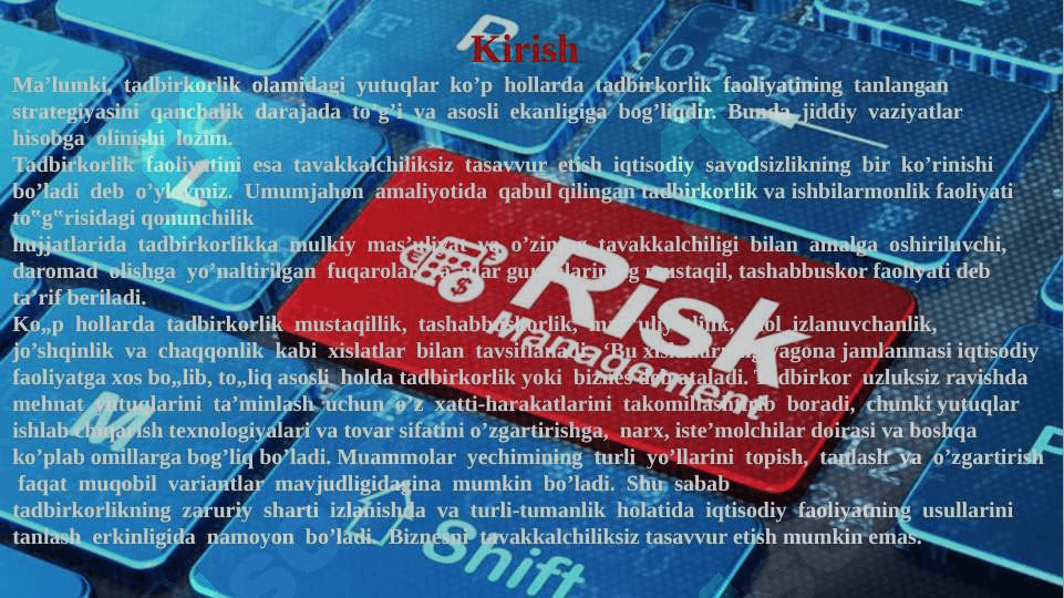 Biznes risklarni boshqarish 3
