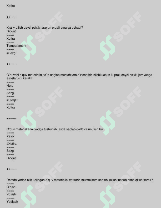 pedagokika fanidan test to'plami 5