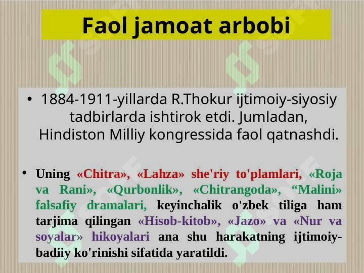 Robindranat Thokur (Tagor) hayoti va ijodi slayd 7