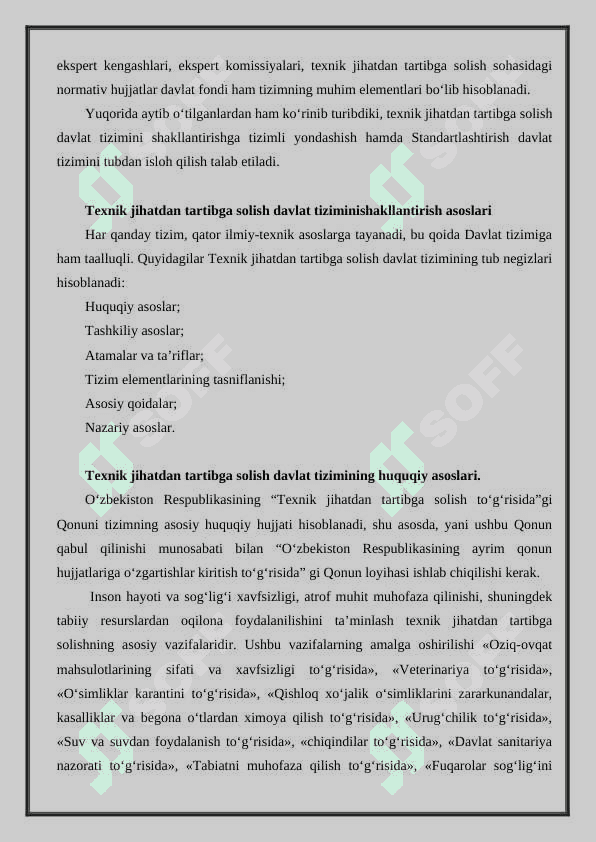 Texnik jihatdan tartibga solish standartlarni ishlab chiqish va ro‘yxatga olish. 3