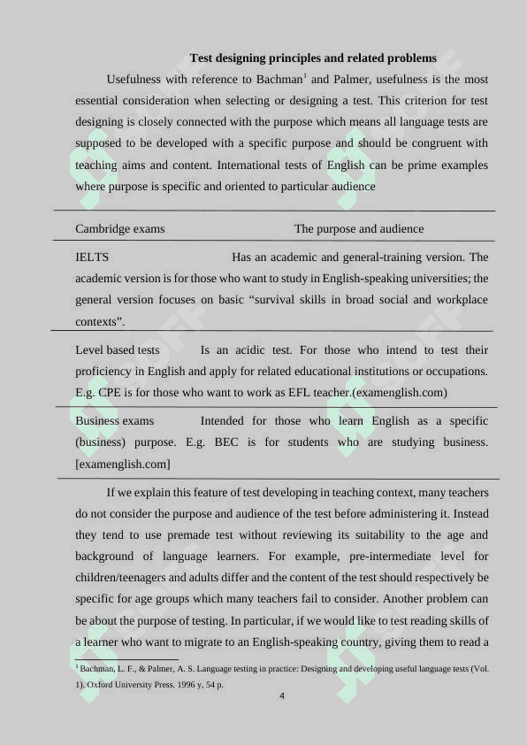 DESIGNING A TEST AND ITS ELICITATION TECHNIQUES 4