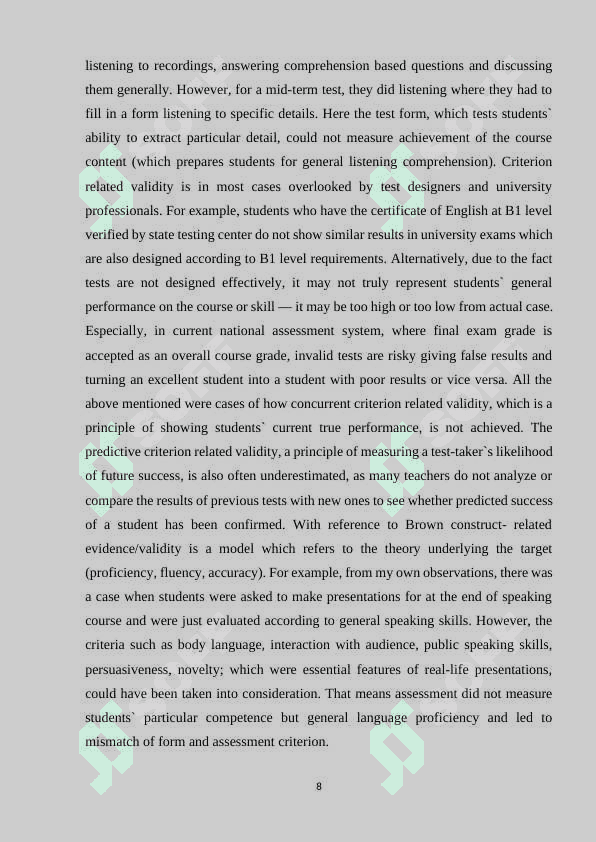 DESIGNING A TEST AND ITS ELICITATION TECHNIQUES 8