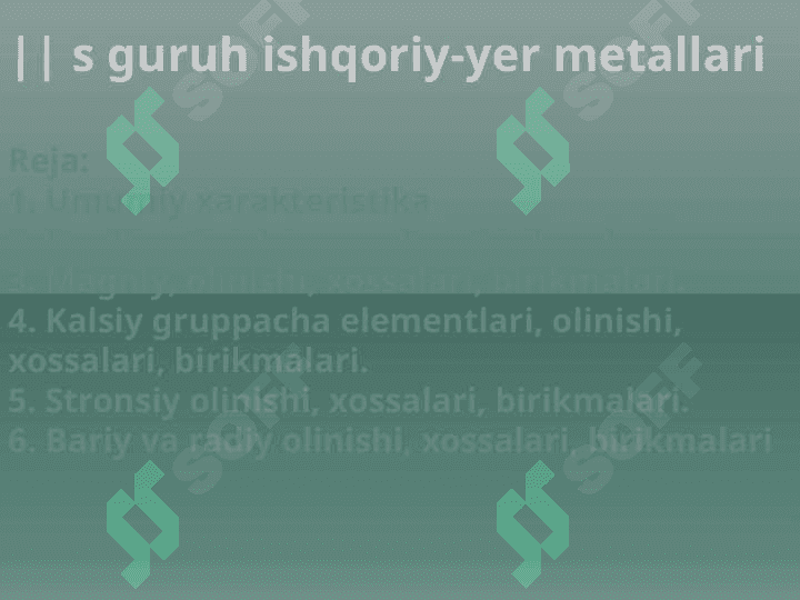 Ishqoriy yer metallari 2