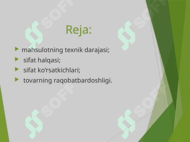 Mahsulot sifatini baholash ko’rsatkichlari va usullari 2