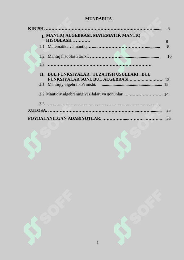 Bul algebrasi (Boolean Algebra) 4