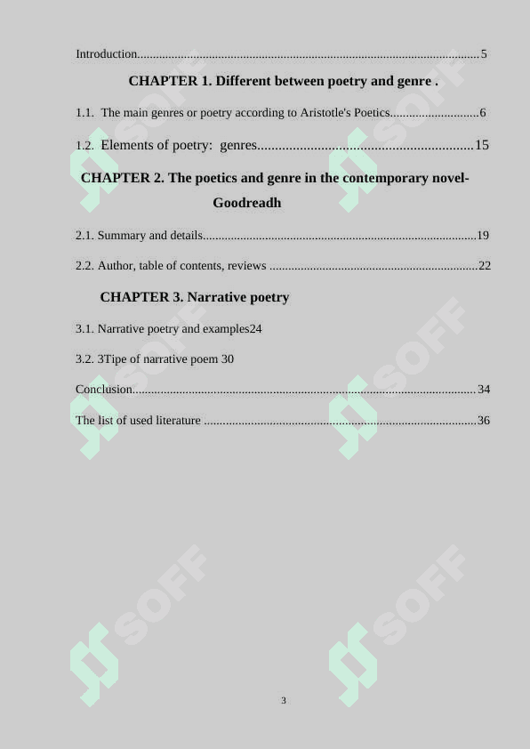 POETICS AND GENRE. 3