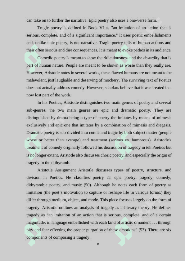 POETICS AND GENRE. 8