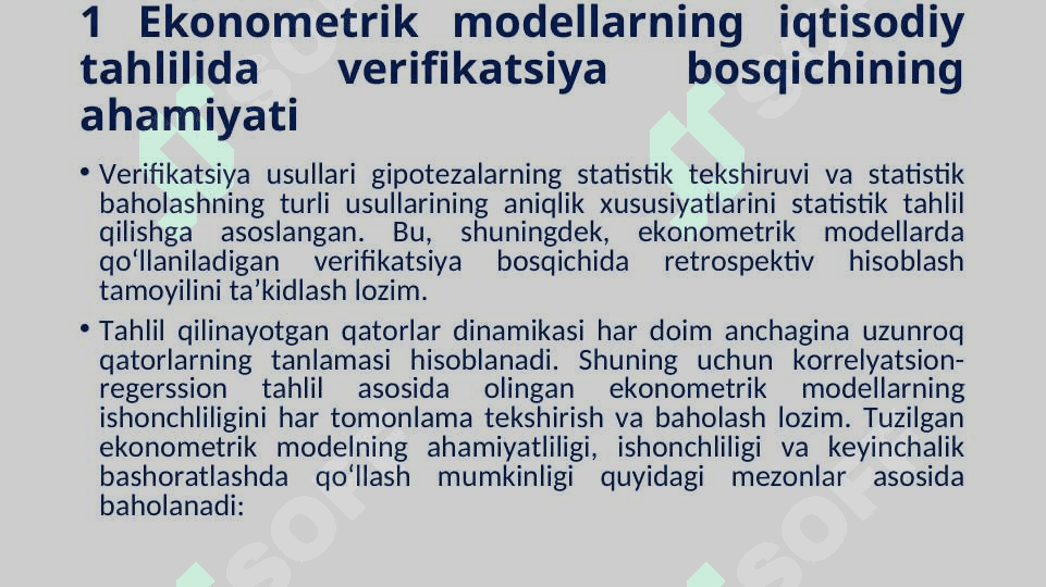 EKONOMETRIK MODELLARNI BAHOLASH 3