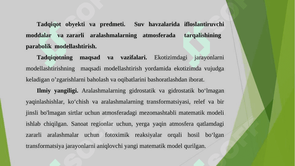 EKOLOGIK  JARAYONLARNING PARABOLIK  MODELLARI 5
