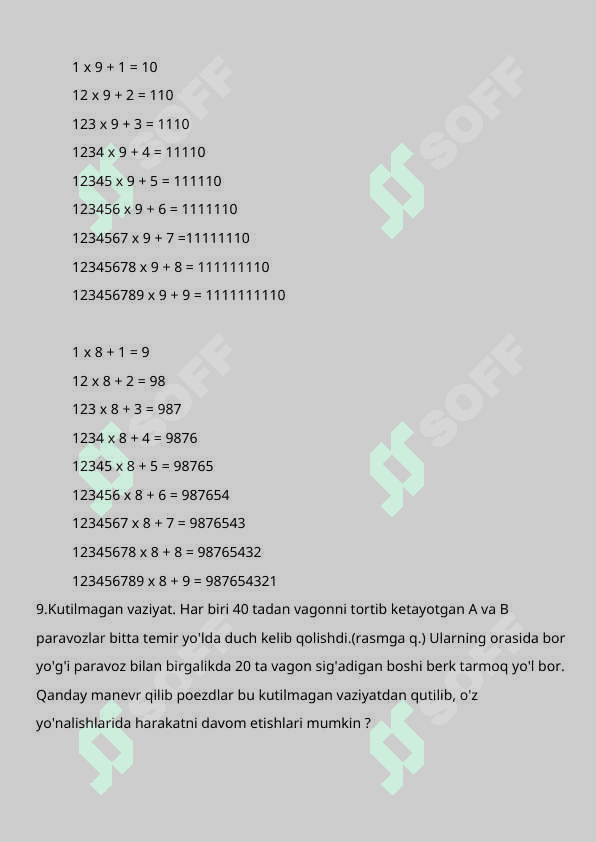 Arifmetik qiziqarli savollar 3