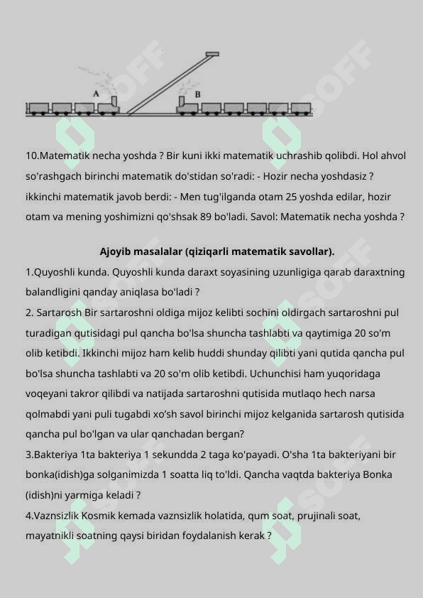 Arifmetik qiziqarli savollar 4