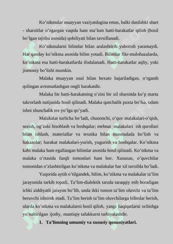 Ta’lim qonuniyatlari va tamoyillari 8