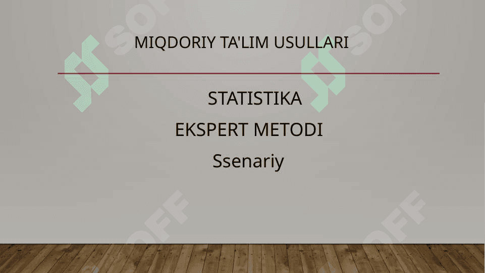Risklarni miqdoriy baholash va uni aniqlash usullari 8