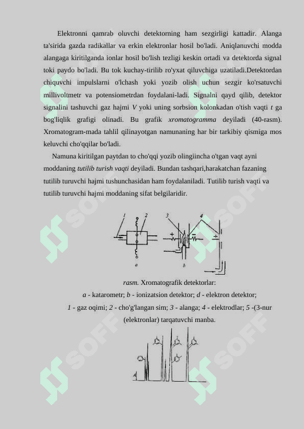 Gaz xromatografiyasi. Usulda ishlatiladigan qurilmalar. Ulami tahlilga tayyorlash. 4