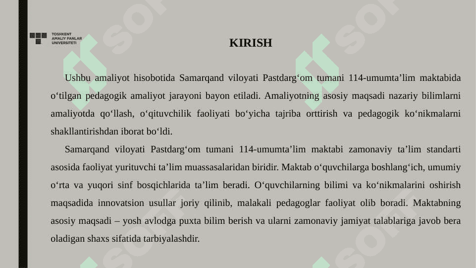 Amaliyot hisoboti (namuna) 3