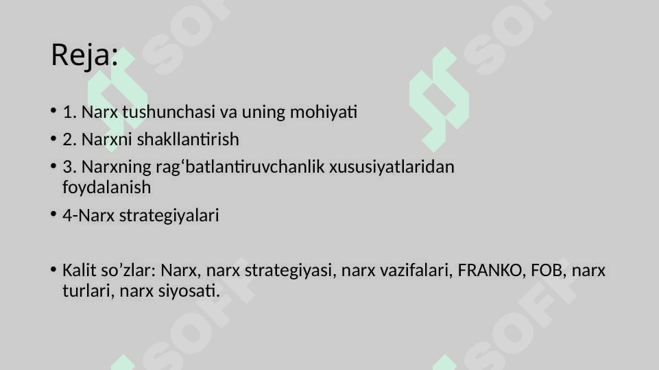 Narx va narx siyosati 2