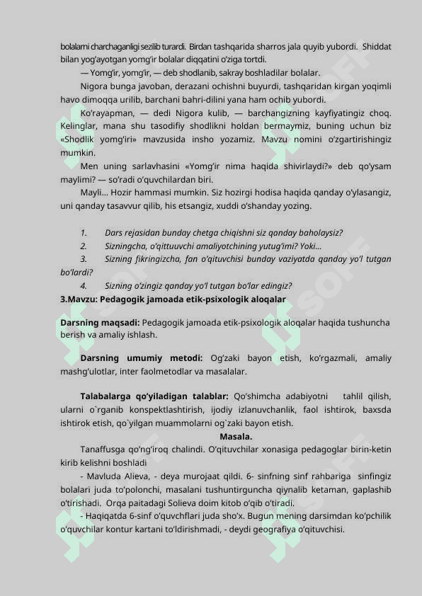 Pedagogik etika fanidan seminar ishlanma 7