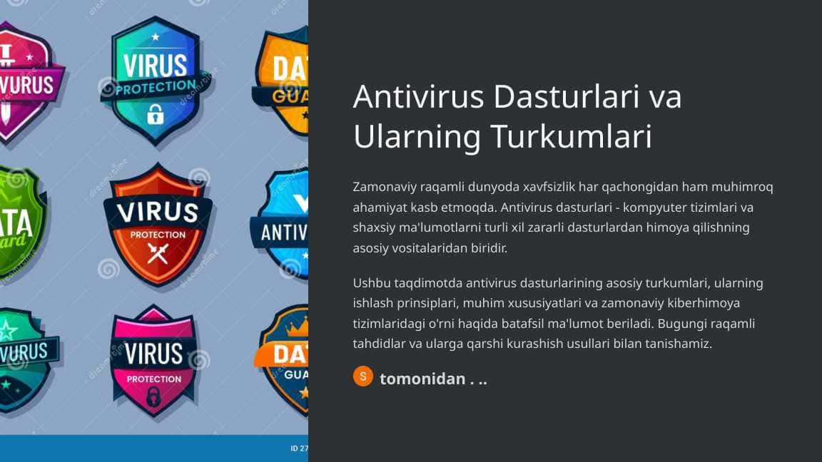 Antivirus Dasturlari va Ularning Turkumlari