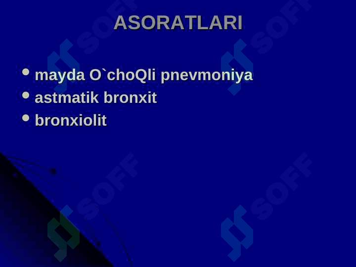 O`tkir va surunkali bronxitlar 8