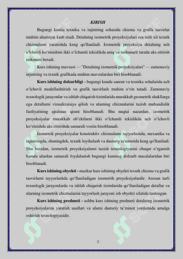 Detalning izometrik proyeksiyalari 3