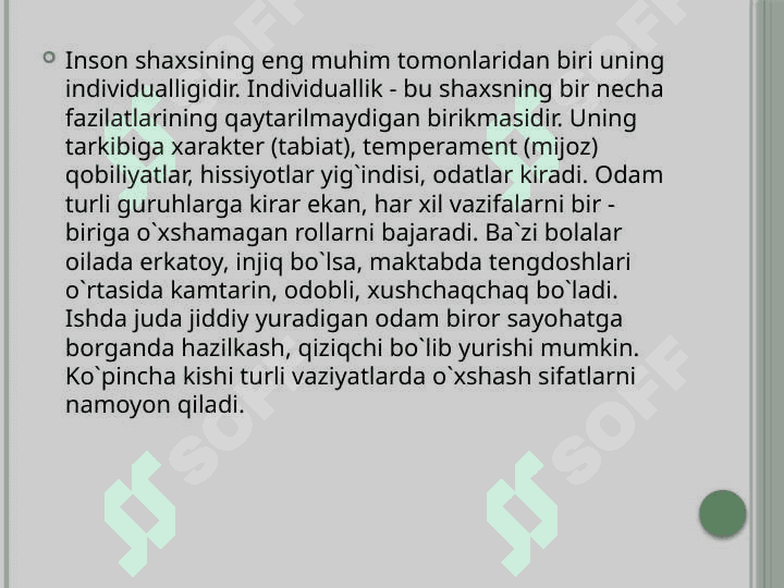 Shaxs nazariyasi. 3
