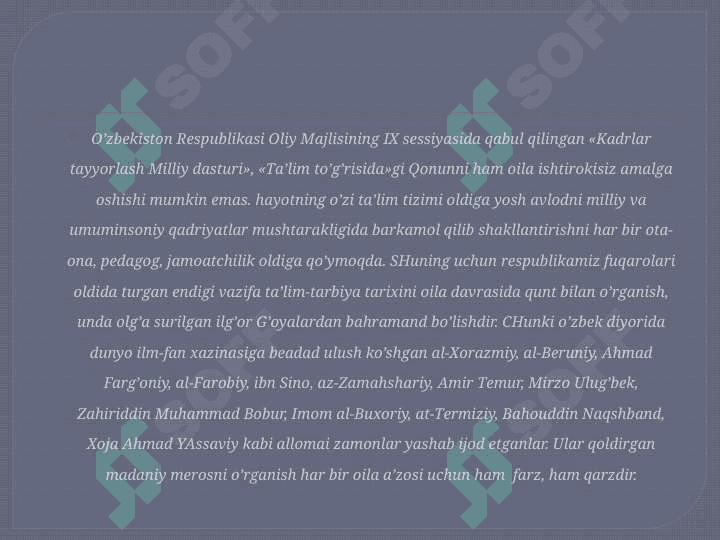 OILA TARBIYASI ASOSLARI 3