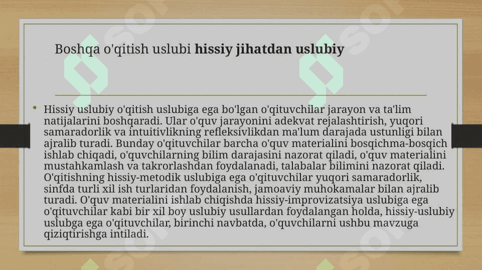O'qituvchining individual uslubi. 7
