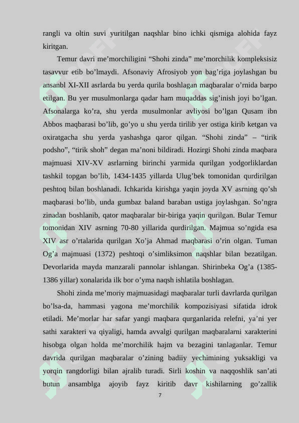 AMIR TEMUR DAVRI ME’MORCHILIGI 7
