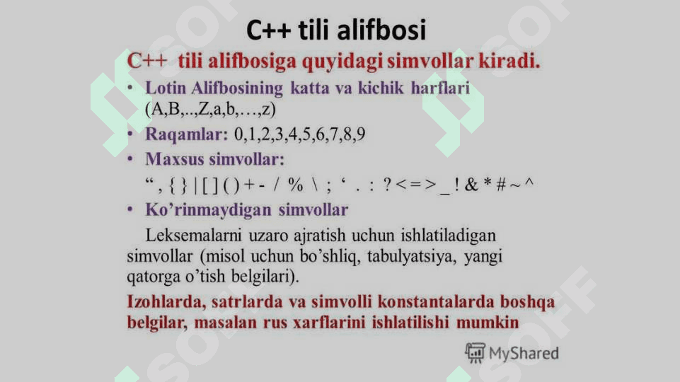 C + + dasturi haqida ma'lumot 2