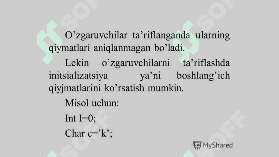 C + + dasturi haqida ma'lumot 7