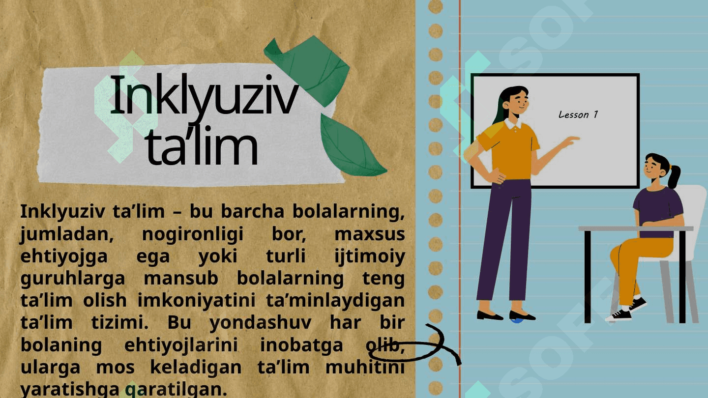 Inklyuziv ta'lim strategiyasining ijtimoiy modeli 3