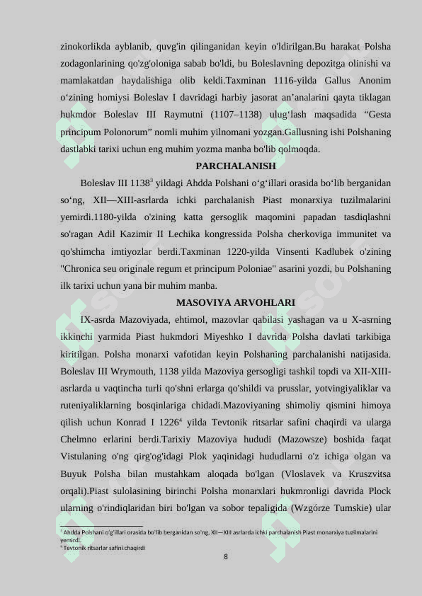 O'rta asrlarda POLSHA 8