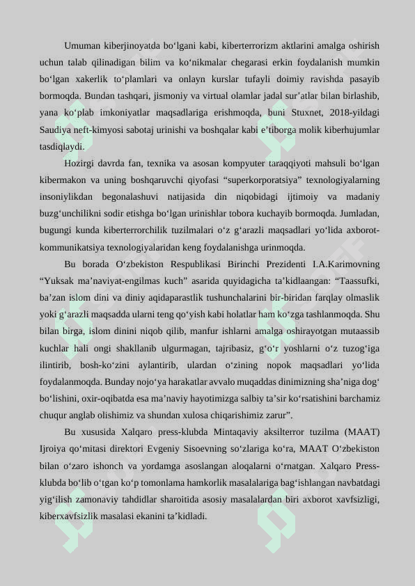 Kiber makon, kiber terrorizm, kiber zoʻravonlik tushunchalarining mohiyati - Кибер макон, кибер терроризм, кибер зўравонлик тушунчаларининг моҳияти 5